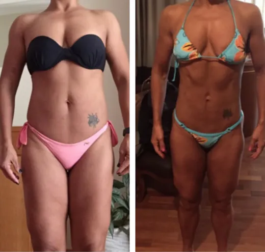 Stronger Than 40 client transformation 1, before and after