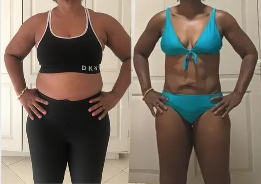 Stronger Than 40 client transformation 6, before and after